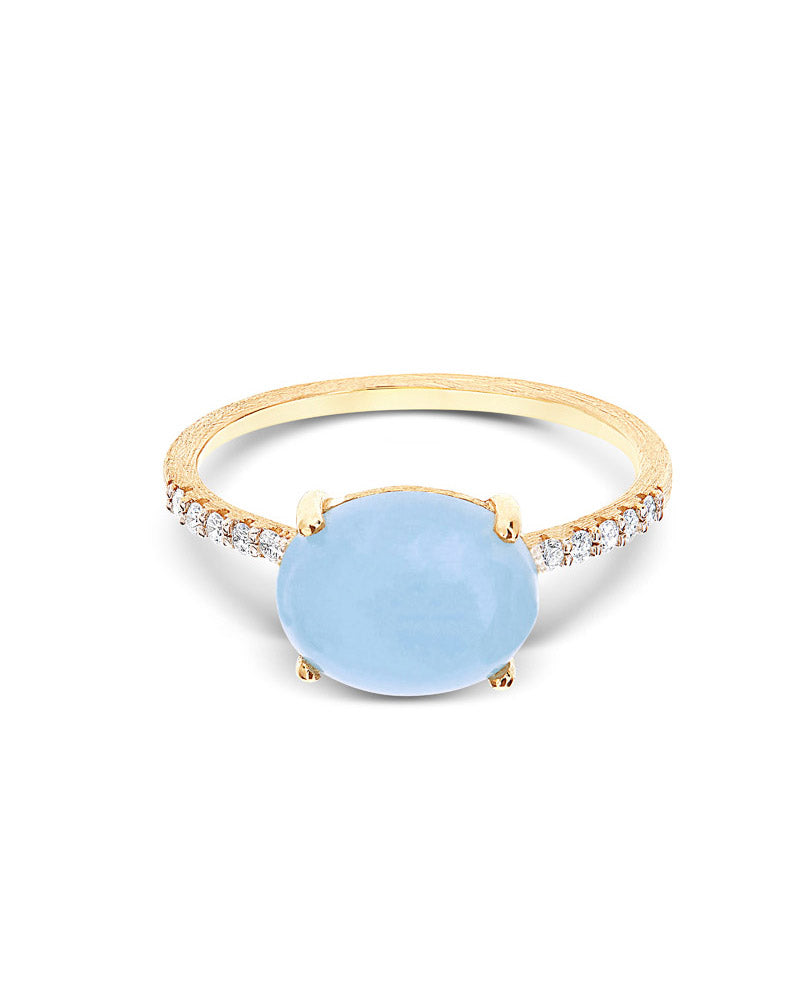 Nanis Anello "DANCING AZURE" impilabile in oro, diamanti e acquamarina (gran – Nanis Italian Jewels Acquista Ora