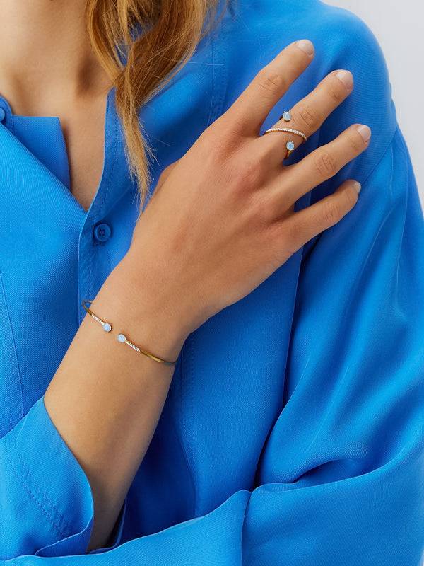 Nanis Anello ad incrocio "DANCING AZURE" in oro, diamanti e acquamarina – Nanis Italian Jewels Fino Al -60%