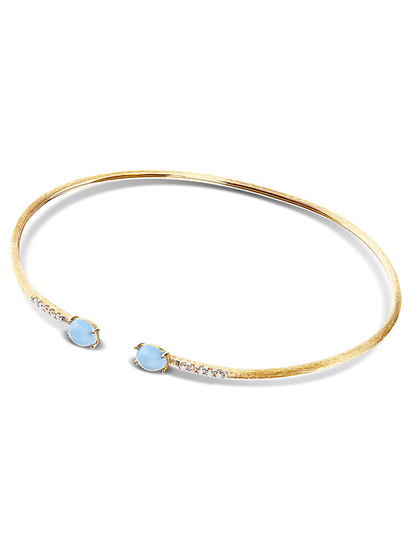 Nanis Bracciale a schiava "DANCING AZURE" inciso a mano in oro, diamanti e a – Nanis Italian Jewels Affare Del Giorno