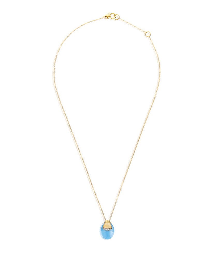 Nanis Collana "DANCING AZURE" pendente con ciondolo in oro, diamanti e acqua – Nanis Italian Jewels Sottocosto