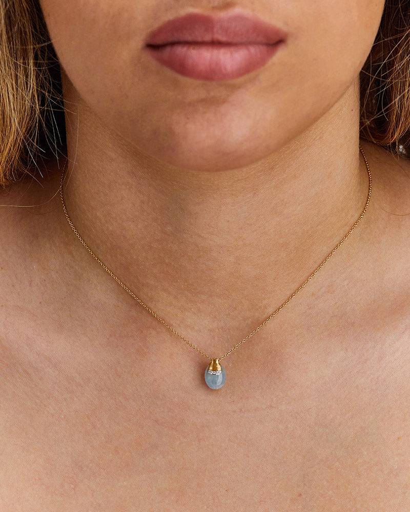 Nanis Collana "DANCING AZURE" pendente con ciondolo in oro, diamanti e acqua – Nanis Italian Jewels Convenienza