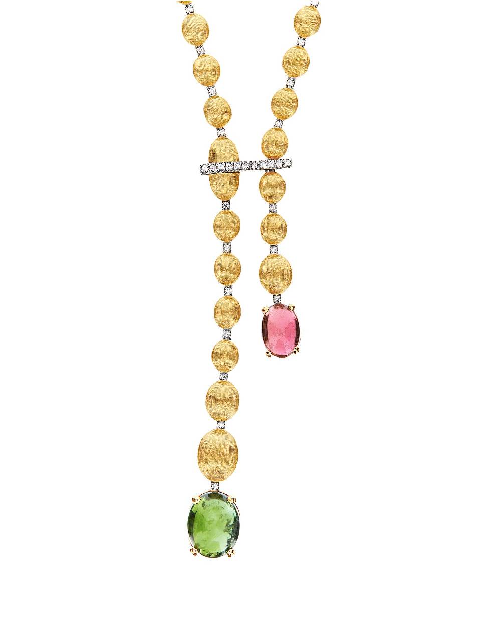 Nanis Collana "DANCING TOURMALINES" in oro, diamanti, tormaline rosa e verdi – Nanis Italian Jewels Sconto