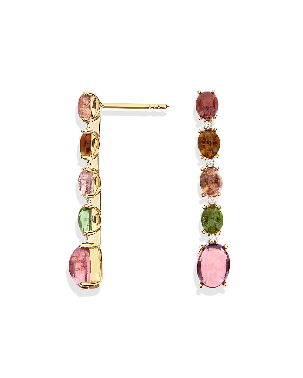 Nanis Orecchini "DANCING TOURMALINES" pendenti in oro, diamanti e tormaline – Nanis Italian Jewels Outlet