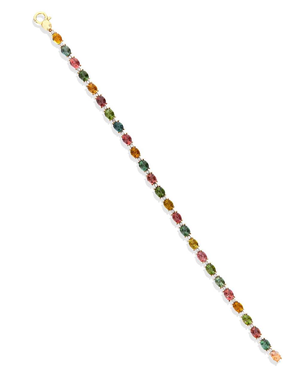 Nanis Bracciale tennis "DANCING TOURMALINES" in oro, diamanti e tormaline co – Nanis Italian Jewels In Vendita