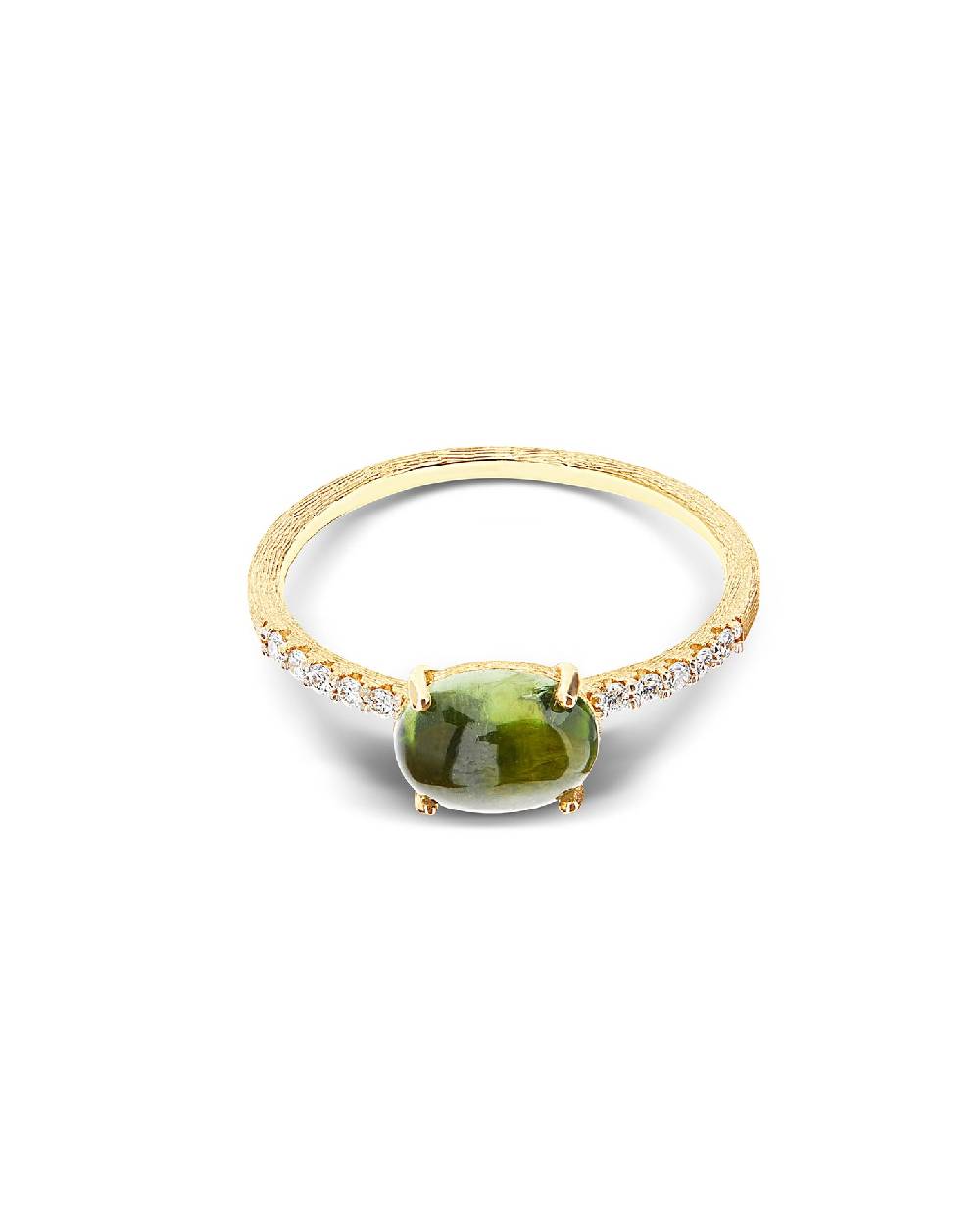 Nanis Anello "DANCING TOURMALINES" in oro, diamanti e tormalina verde (medio – Nanis Italian Jewels Economico