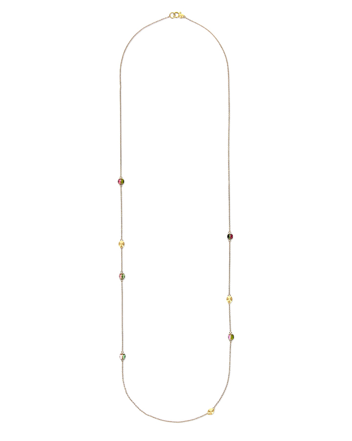 Nanis Collana "DANCING TOURMALINES" lunga in oro e tormaline colorate – Nanis Italian Jewels Moda
