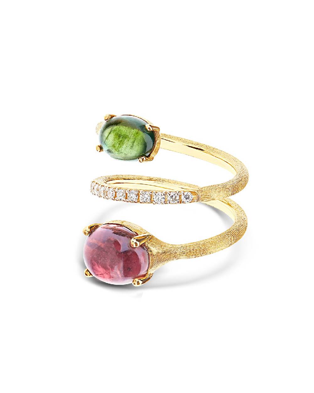 Nanis Anello contrariè "DANCING TOURMALINES" in oro, diamanti, tormaline ros – Nanis Italian Jewels Promozione