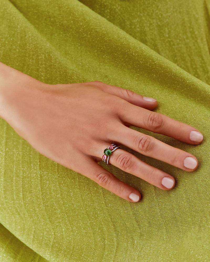 Nanis Anello "DANCING TOURMALINES" scomponibile in oro, diamanti, tormaline – Nanis Italian Jewels Negozio