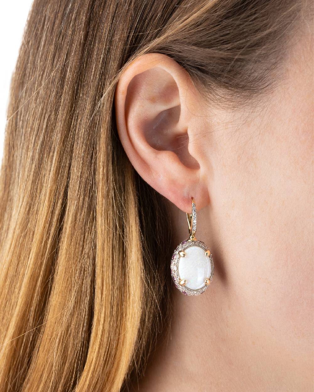 Nanis Orecchini CILIEGINE "DANCING REVERSE" double face in oro, zaffiri rosa – Nanis Italian Jewels Qualità Garantita
