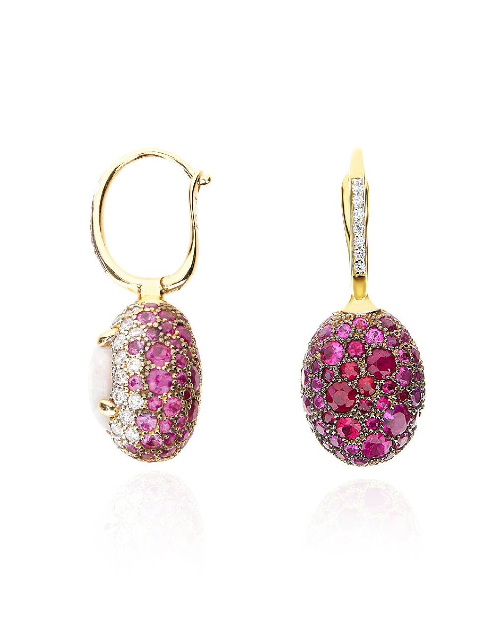 Nanis Orecchini CILIEGINE "DANCING REVERSE" double face in oro, zaffiri rosa – Nanis Italian Jewels Negozi Online