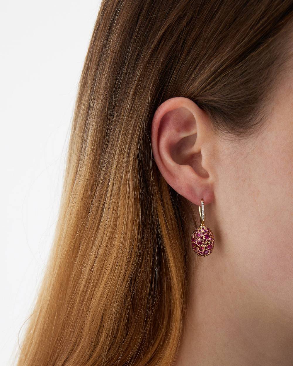 Nanis Orecchini CILIEGINE "DANCING REVERSE" double face in oro, zaffiri rosa – Nanis Italian Jewels Negozi Online