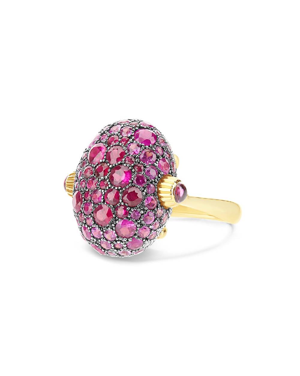 Nanis Anello "DANCING REVERSE" double face in oro, zaffiri rosa, rubini, opa – Nanis Italian Jewels Consegna Veloce