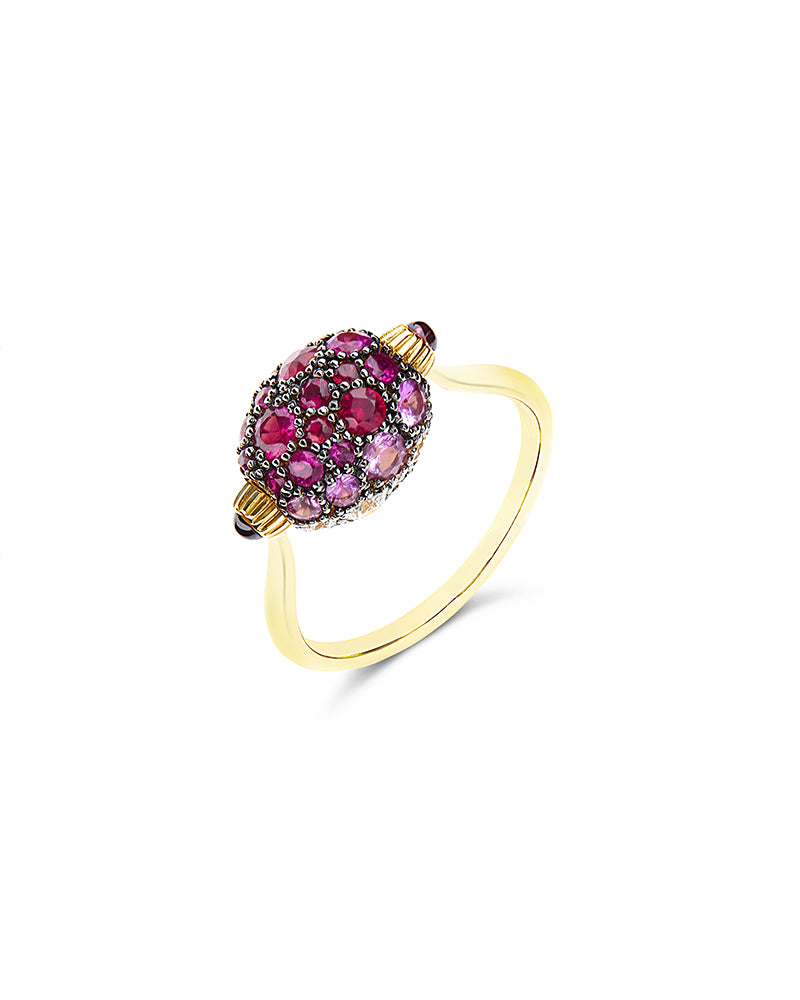 Nanis Anello "DANCING REVERSE" double face in oro, zaffiri rosa, rubini, opa – Nanis Italian Jewels Fino Al -60%