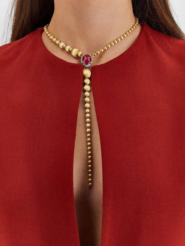 Nanis Collana a Y "DANCING REVERSE" double face in oro, rubini, diamanti e c – Nanis Italian Jewels Affare Del Giorno
