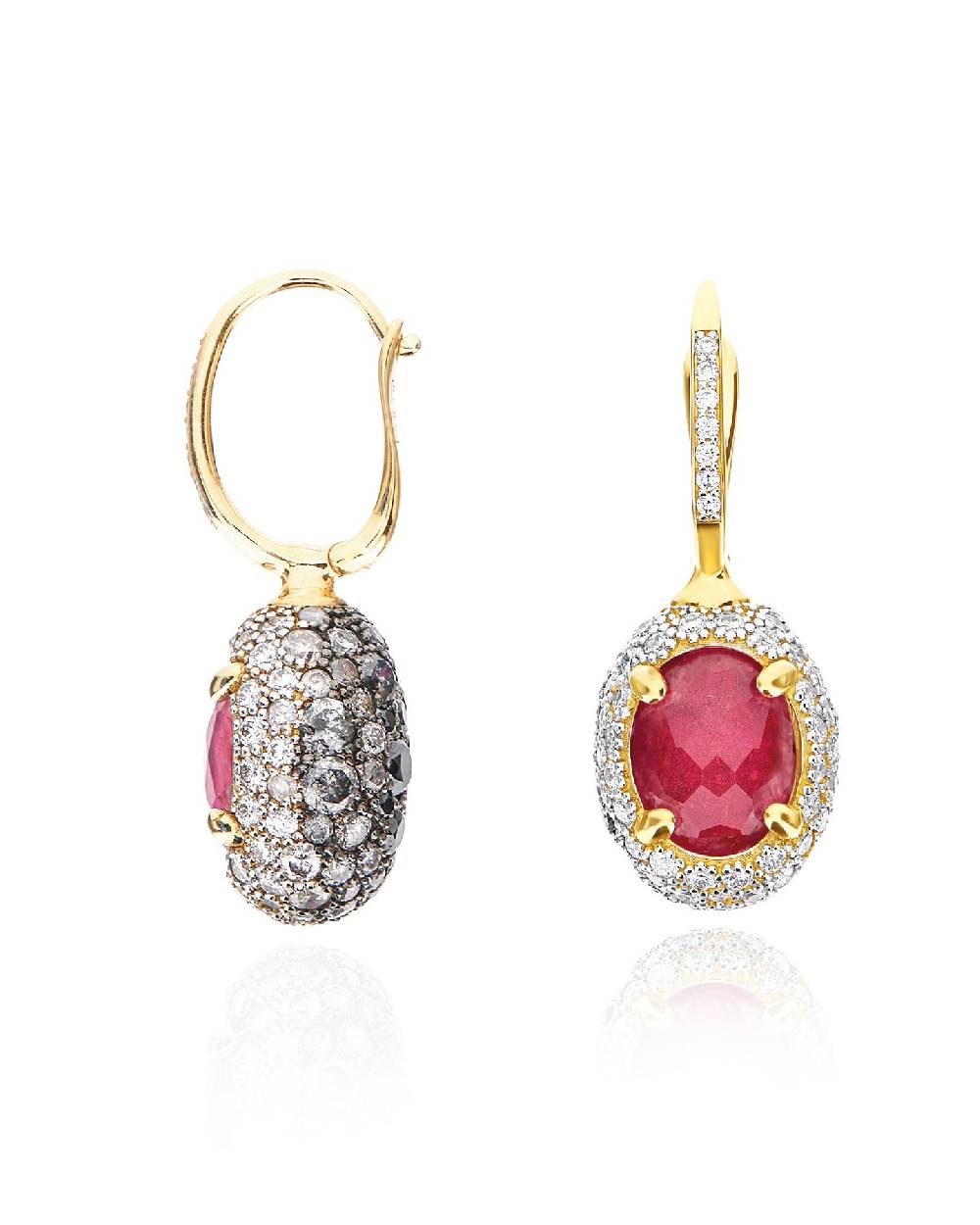 Nanis Orecchini CILIEGINE "DANCING REVERSE" double face in oro, rubini, diam – Nanis Italian Jewels Convenienza