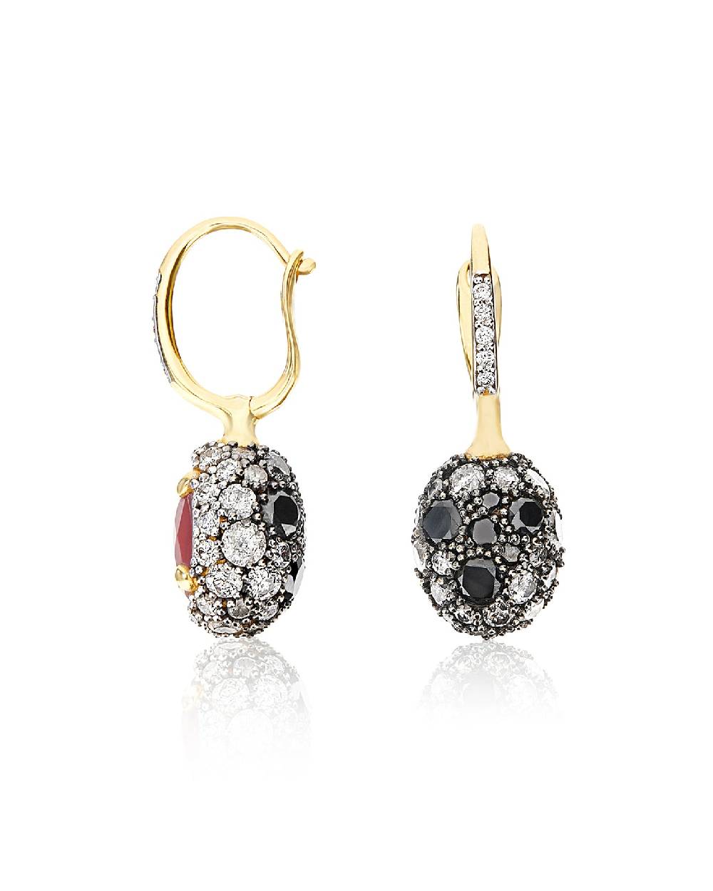 Nanis Orecchini CILIEGINE "DANCING REVERSE" double face in oro, rubini, diam – Nanis Italian Jewels Novità
