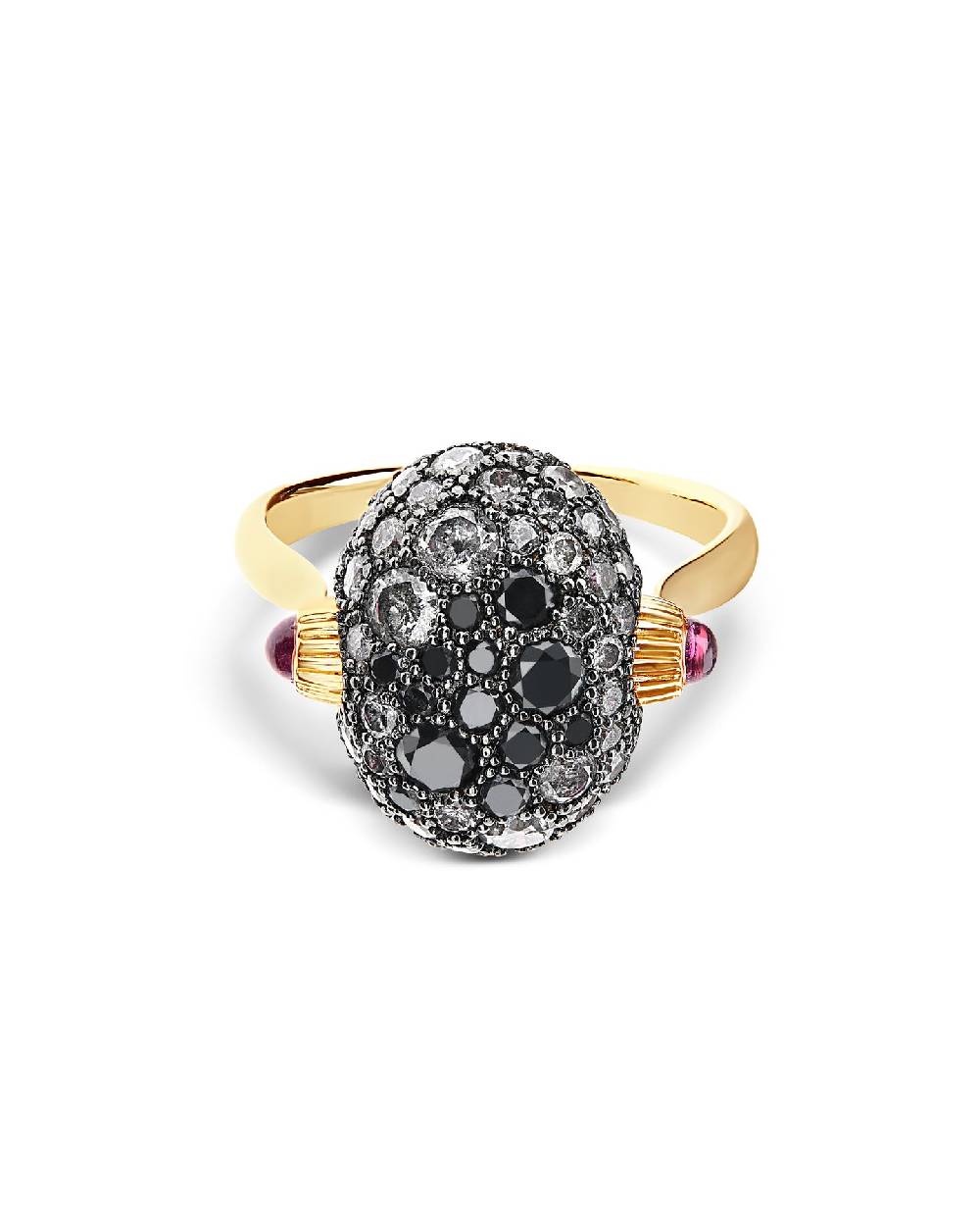 Nanis Anello "DANCING REVERSE" double face in oro, rubini, diamanti e crista – Nanis Italian Jewels Sconto