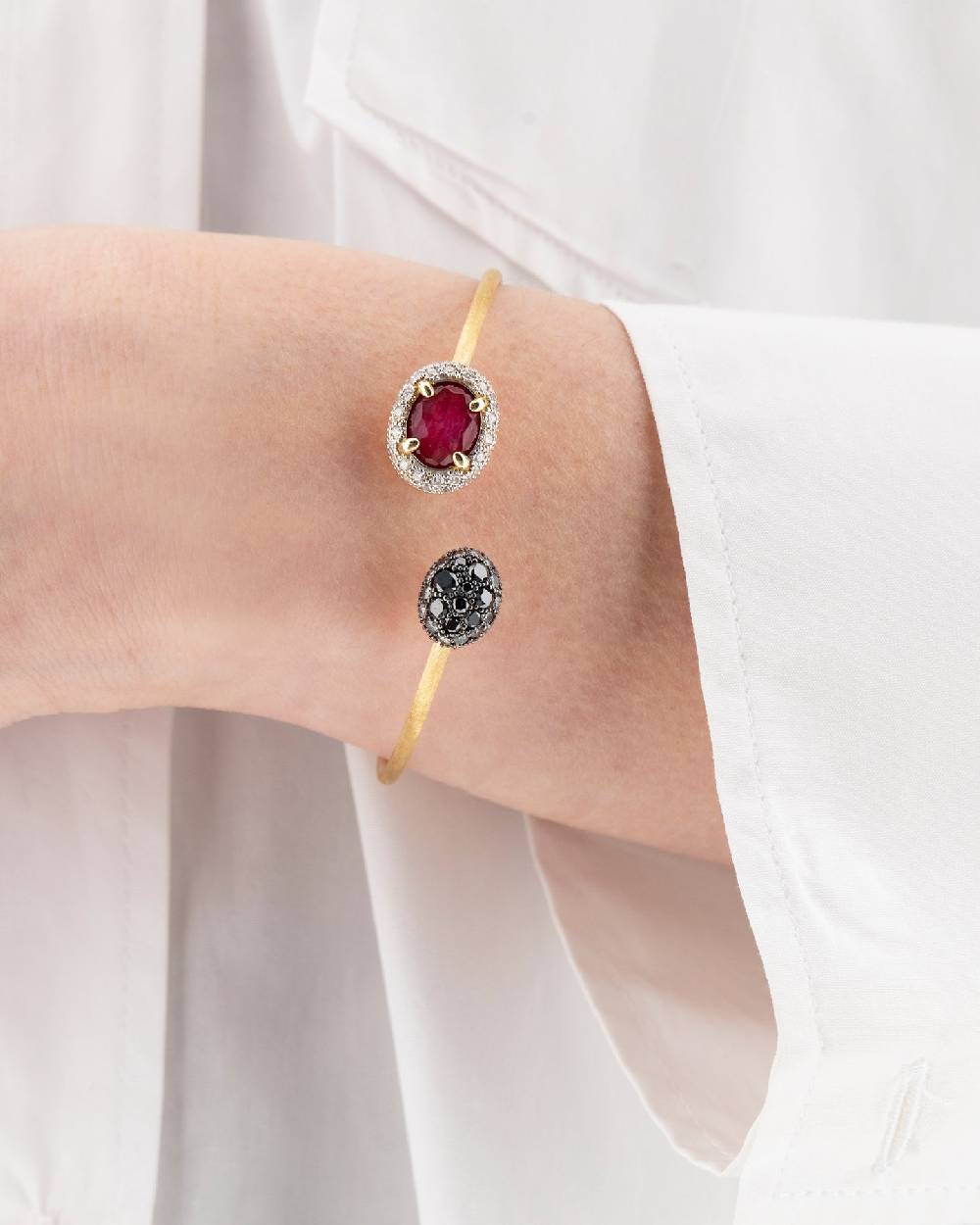Nanis Bracciale a schiava "DANCING REVERSE" in oro, rubini, diamanti e crist – Nanis Italian Jewels Economico