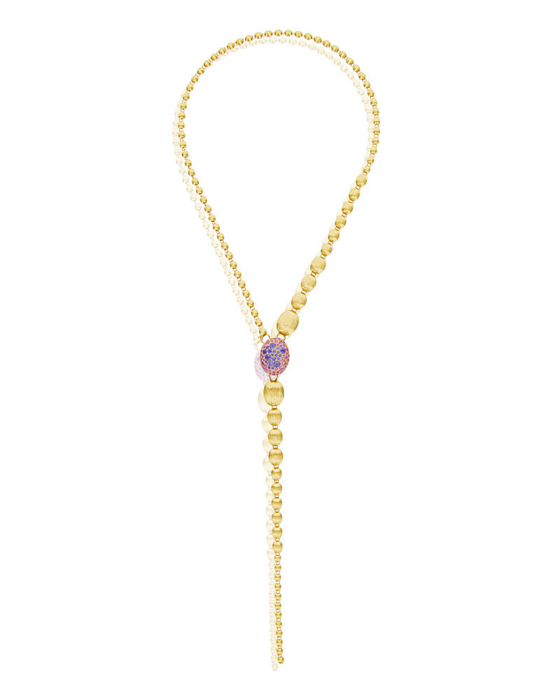 Nanis Collana a Y "DANCING REVERSE" double face in oro, zaffiri, tsavorite, – Nanis Italian Jewels Online