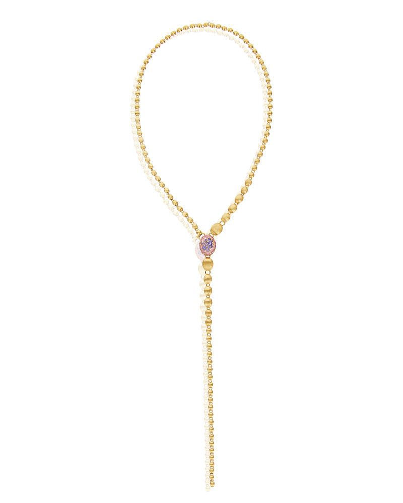 Nanis Collana a Y "DANCING REVERSE" double face in oro, diamanti, tsavorite, – Nanis Italian Jewels Outlet
