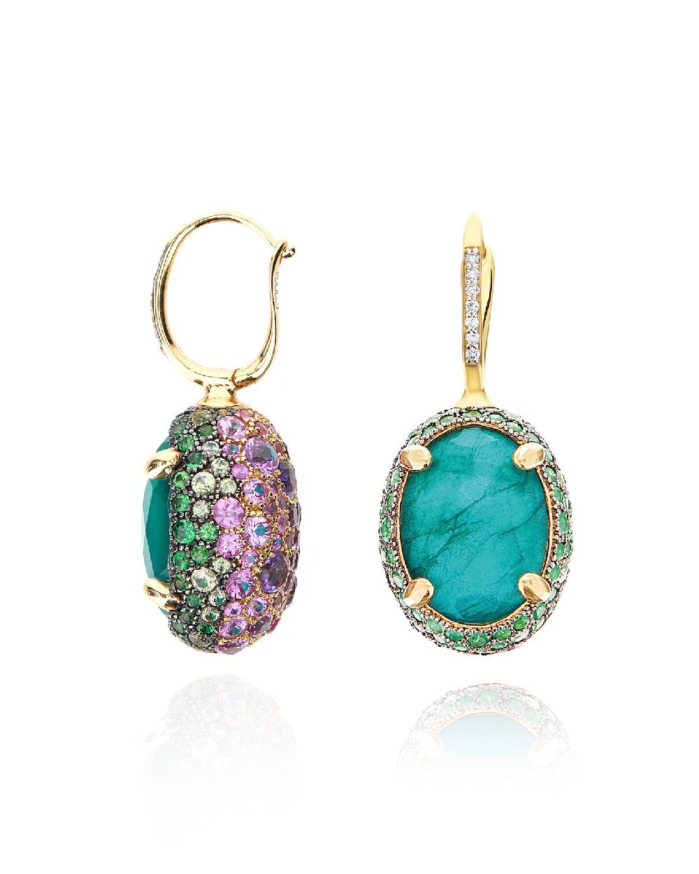 Nanis Orecchini CILIEGINE "DANCING REVERSE" double face in oro, diamanti, ts – Nanis Italian Jewels Saldi