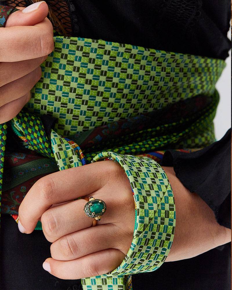 Nanis Anello "DANCING REVERSE" double face in oro, diamanti, tsavorite, amet – Nanis Italian Jewels Vendita Economica