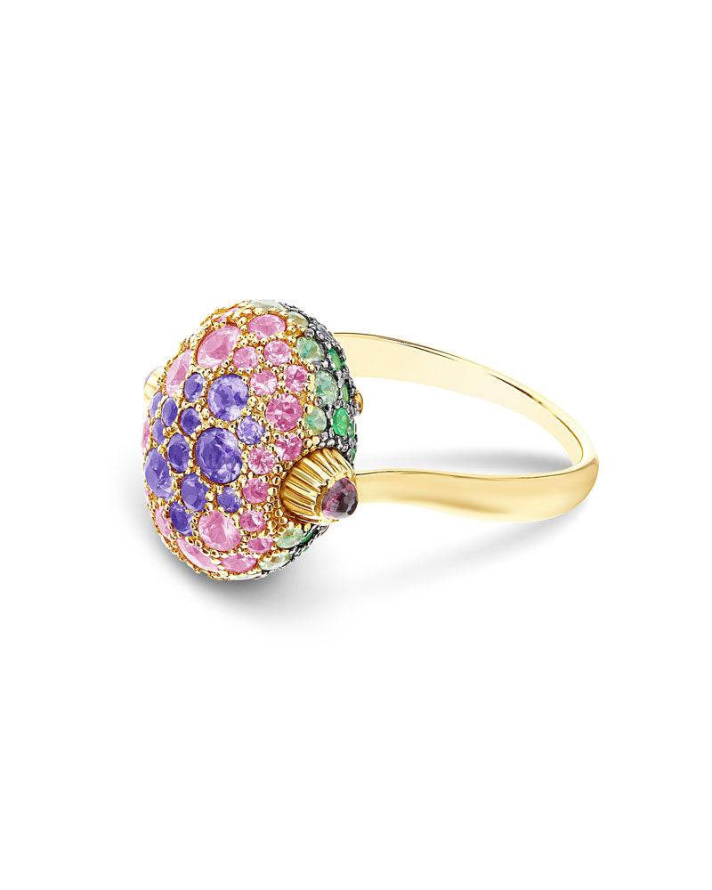 Nanis Anello "DANCING REVERSE" double face in oro, diamanti, tsavorite, amet – Nanis Italian Jewels Vendita Economica
