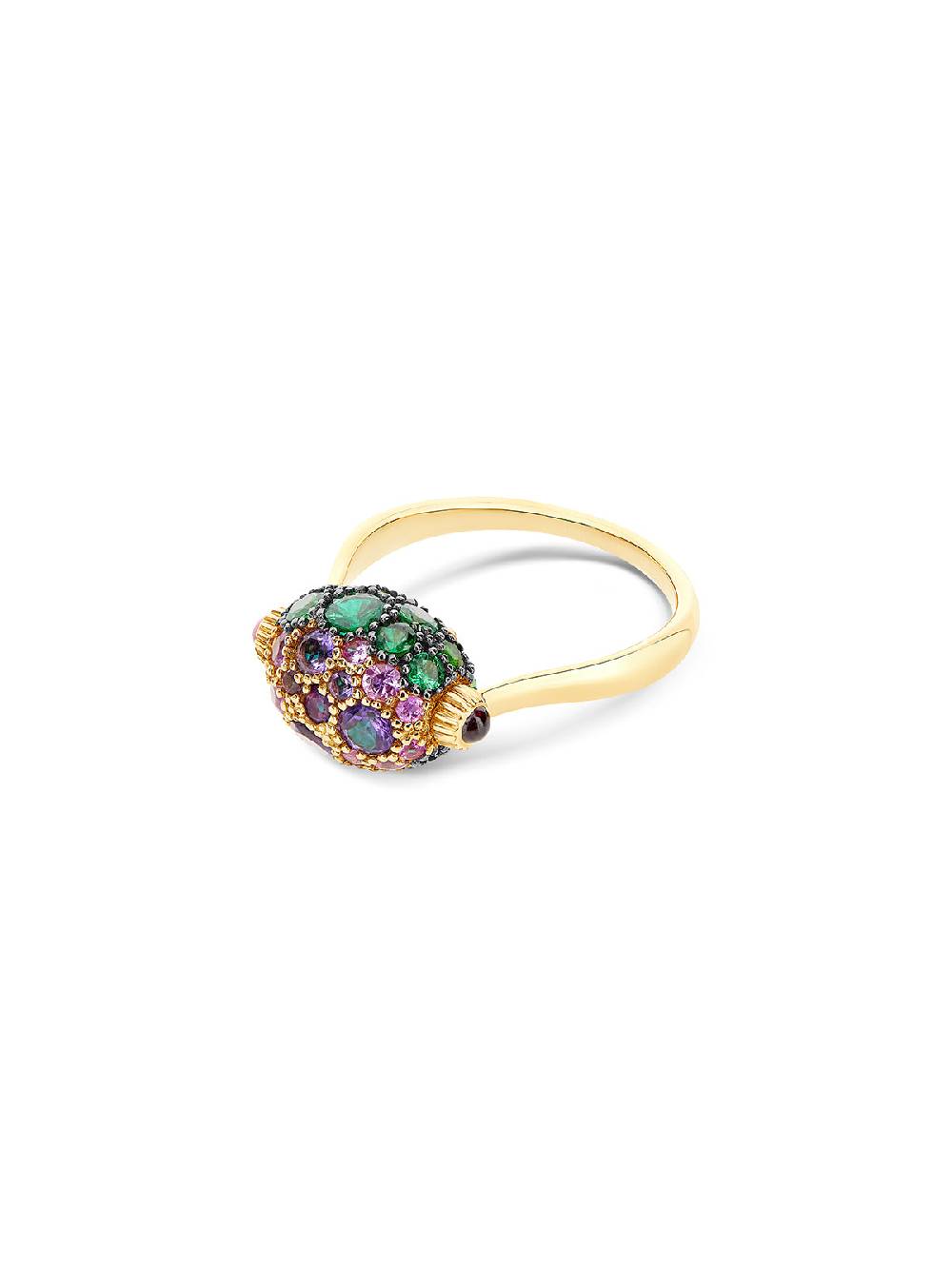 Nanis Anello "DANCING REVERSE" double face in oro, diamanti, tsavorite, amet – Nanis Italian Jewels Latest fashion