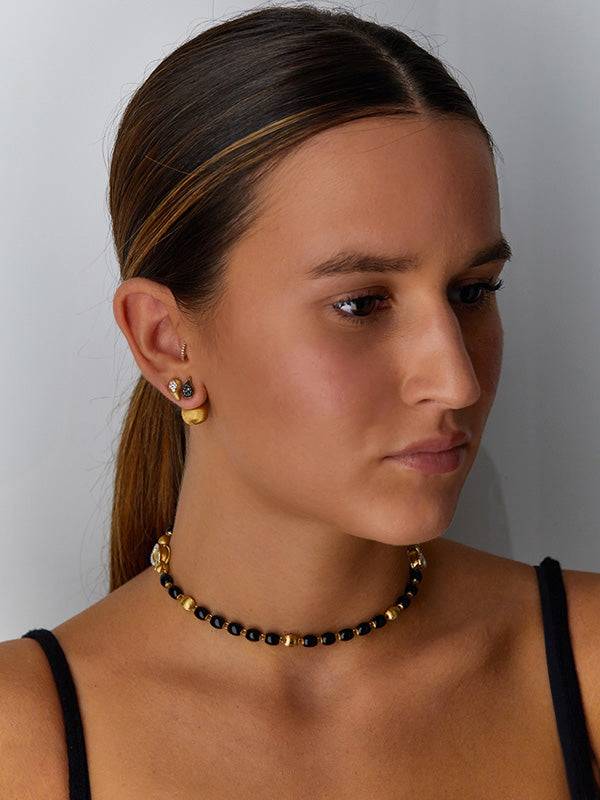 Nanis Bracciale IVY "MYSTERY BLACK" con boules in onice nero, oro e diamanti – Nanis Italian Jewels Nuova