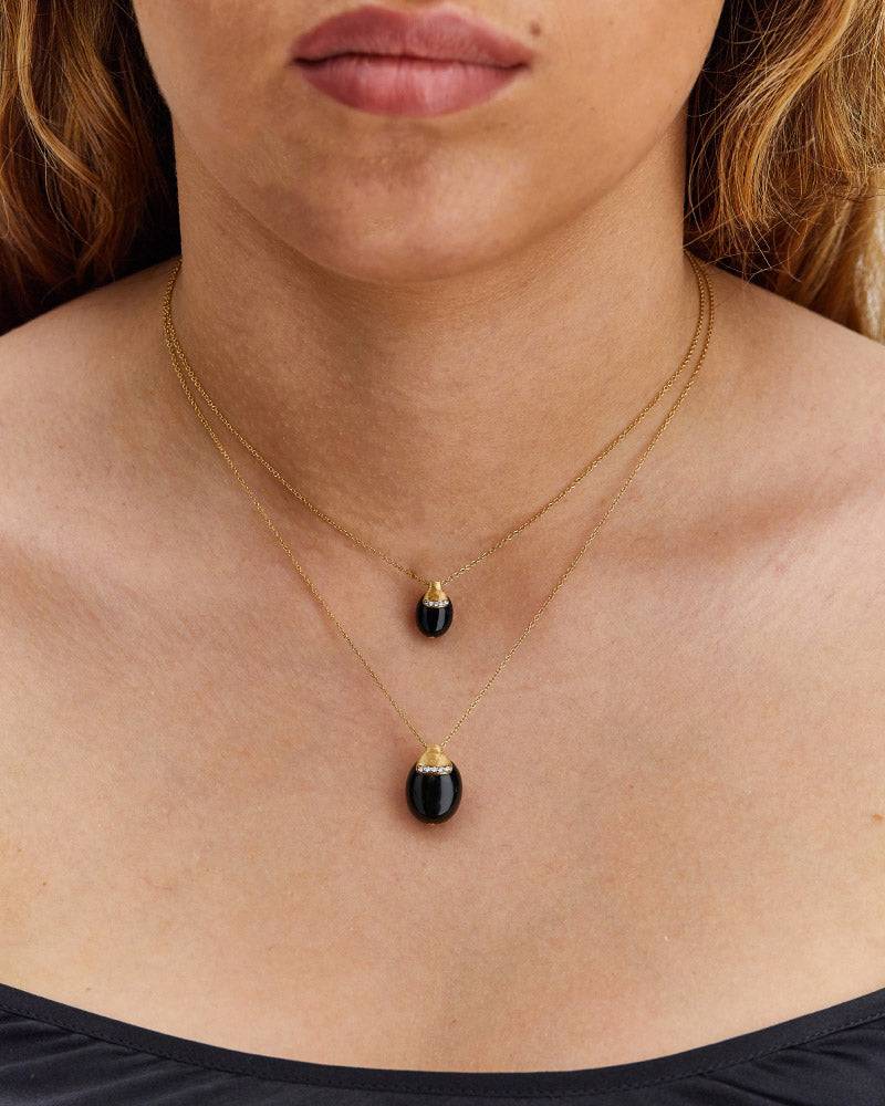 Nanis Collana "DANCING MYSTERY BLACK" pendente in oro con boule in onice ner – Nanis Italian Jewels 2025