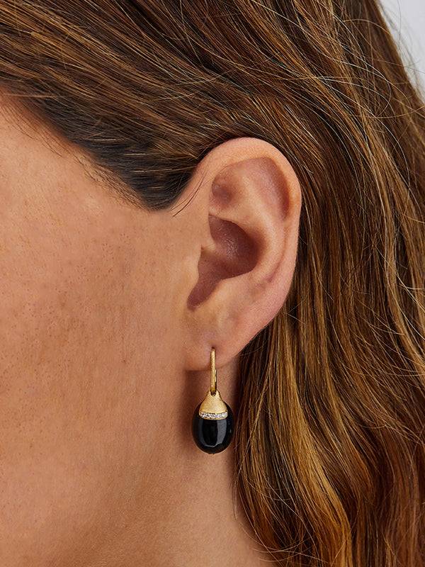 Nanis Orecchini CILIEGINE "DANCING MYSTERY BLACK" pendenti con boules in oro – Nanis Italian Jewels Italia