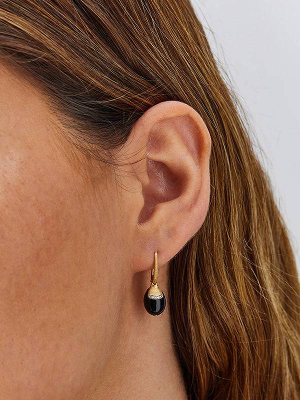 Nanis Orecchini CILIEGINE "DANCING MYSTERY BLACK" pendenti con boules in oro – Nanis Italian Jewels 2025