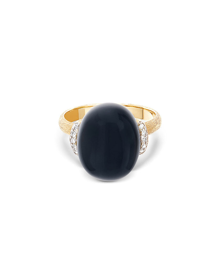 Nanis Anello "DANCING MYSTERY BLACK" con boule in oro, diamanti e onice nero – Nanis Italian Jewels In Linea