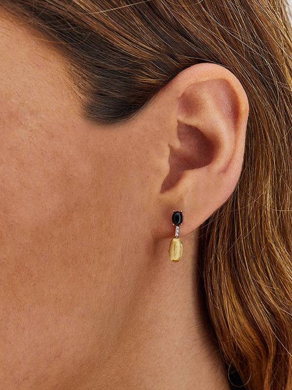 Nanis Orecchini "DANCING MYSTERY BLACK" pendenti in oro, diamanti e onice ne – Nanis Italian Jewels Negozi Online