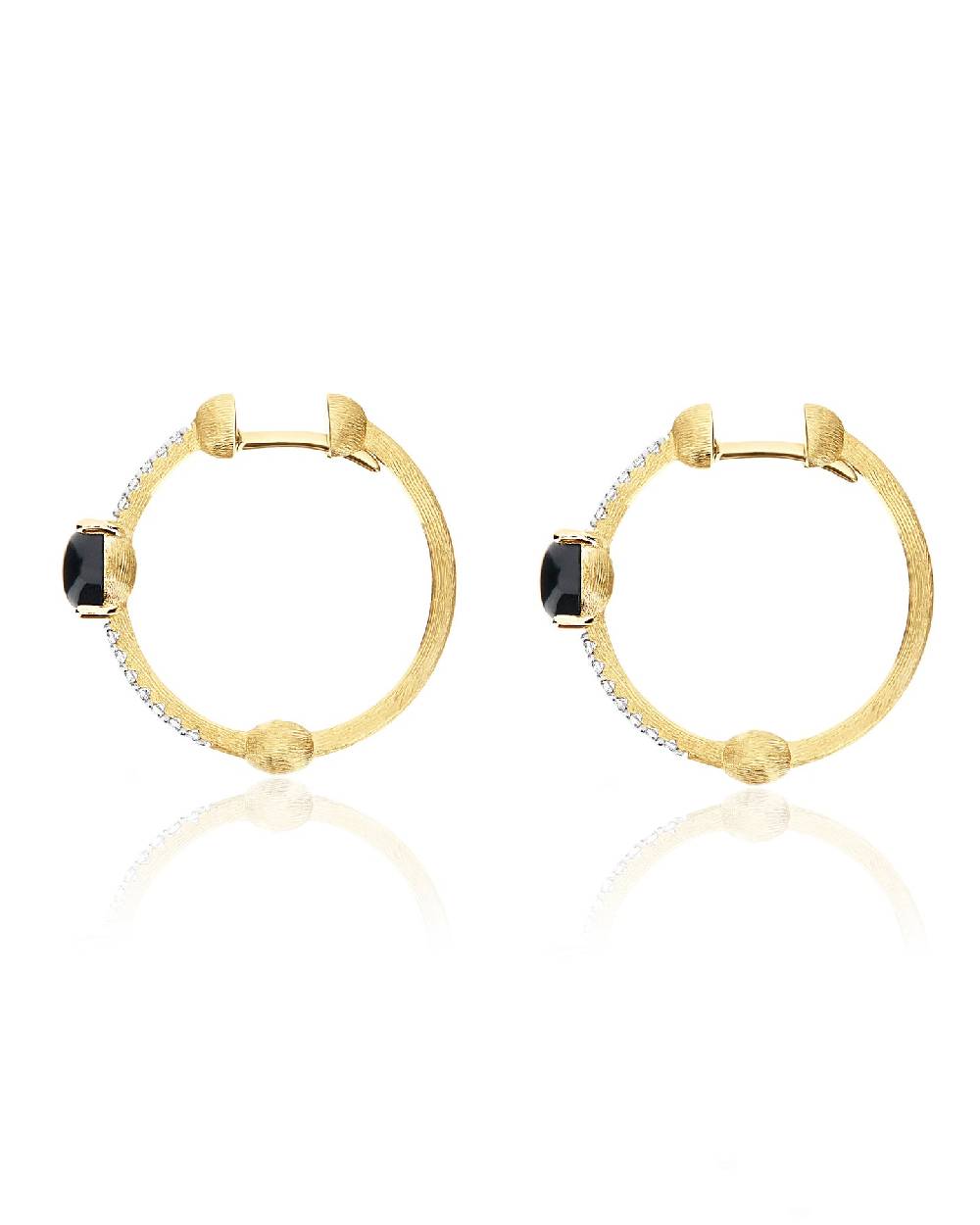 Nanis Orecchini "DANCING MYSTERY BLACK" a cerchio in oro, diamanti e onice n – Nanis Italian Jewels Acquista Ora