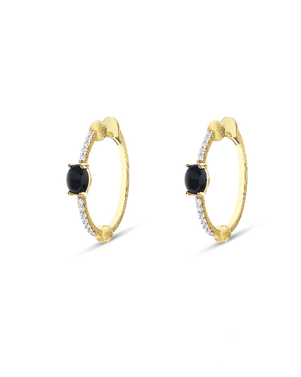 Nanis Orecchini "DANCING MYSTERY BLACK" a cerchio in oro, diamanti e onice n – Nanis Italian Jewels Acquista Ora