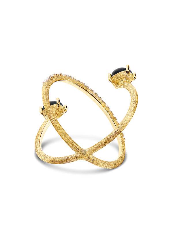 Nanis Anello ad incrocio "DANCING MYSTERY BLACK" in oro, diamanti e onice ne – Nanis Italian Jewels Consegna Veloce