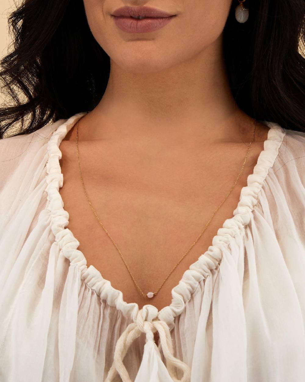 Nanis Collana "WHITE DESERT" in oro e pietra di luna (lunga) – Nanis Italian Jewels Offerta