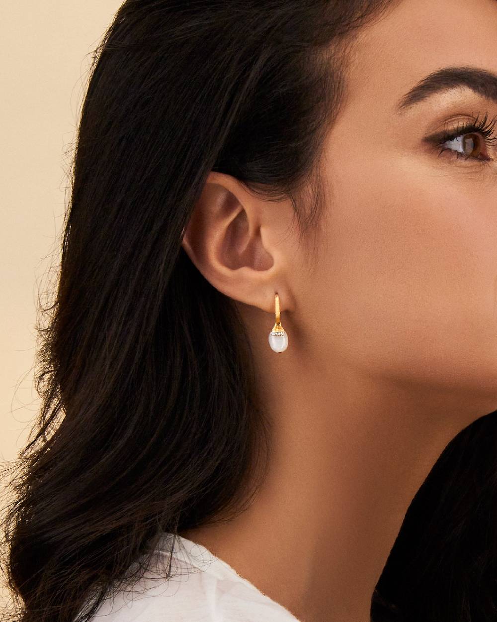 Nanis Orecchini ciliegine "WHITE DESERT" pendenti in oro, pietra di luna e d – Nanis Italian Jewels Trasporto libero internazionale