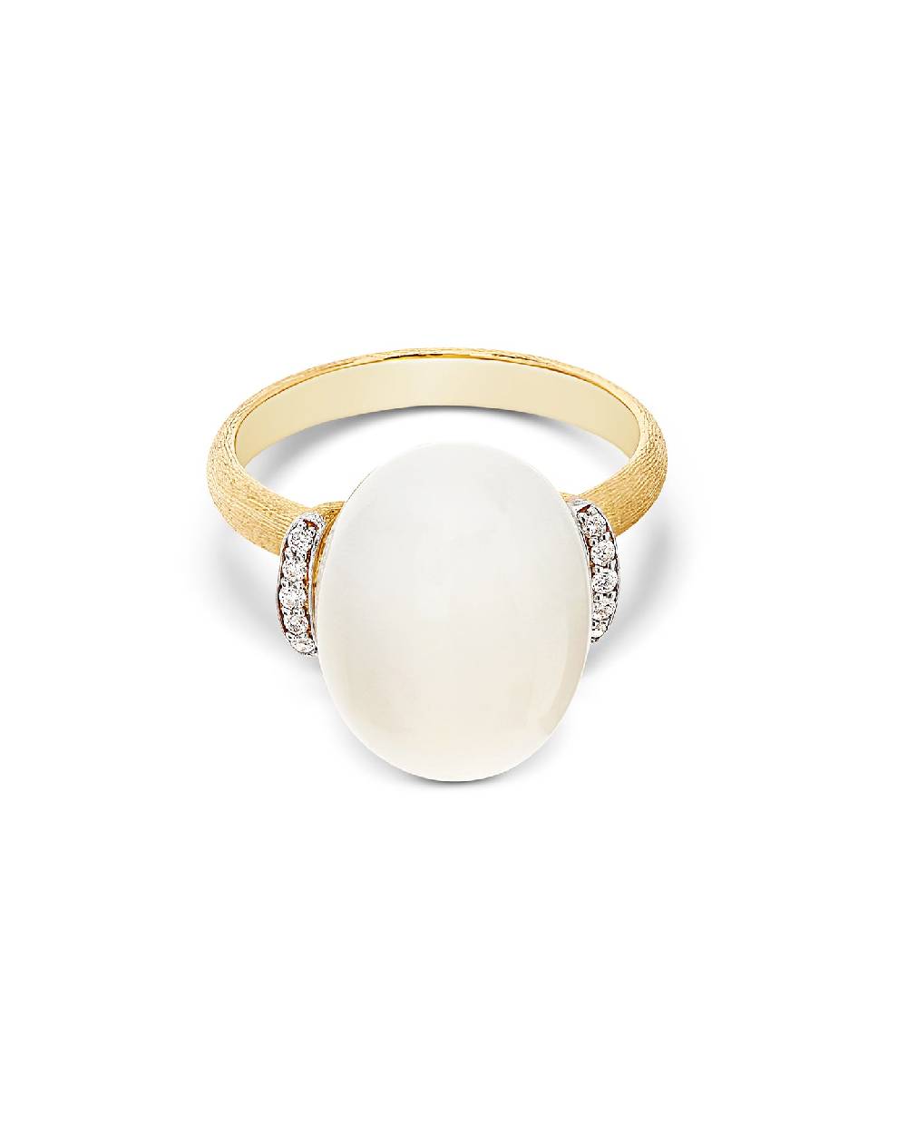 Nanis Anello "WHITE DESERT" in oro, diamanti e pietra di luna (grande) – Nanis Italian Jewels Offerte