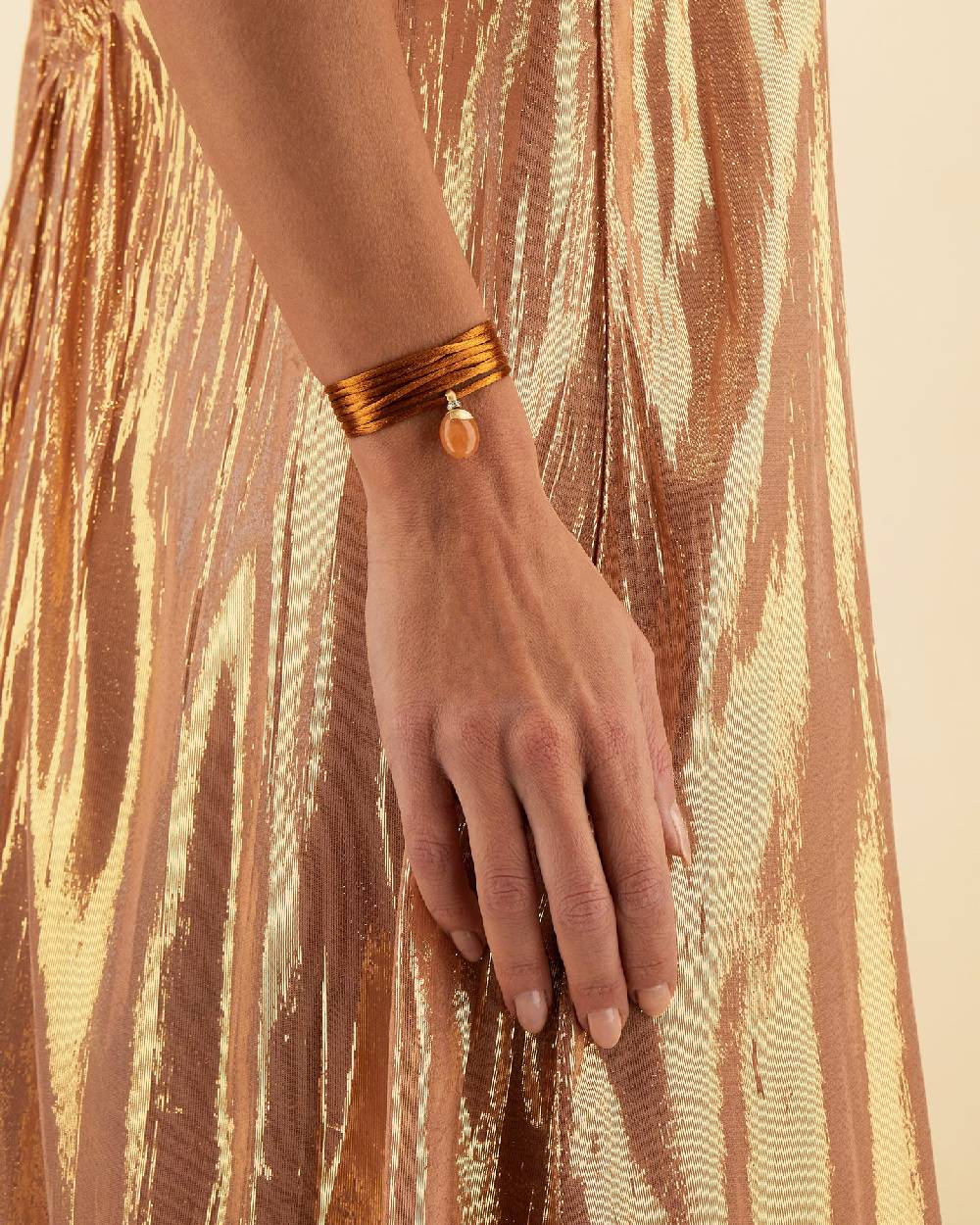 Nanis Pendente "PETRA" in oro, diamanti e avventurina arancione (medio) – Nanis Italian Jewels Vendita Economica