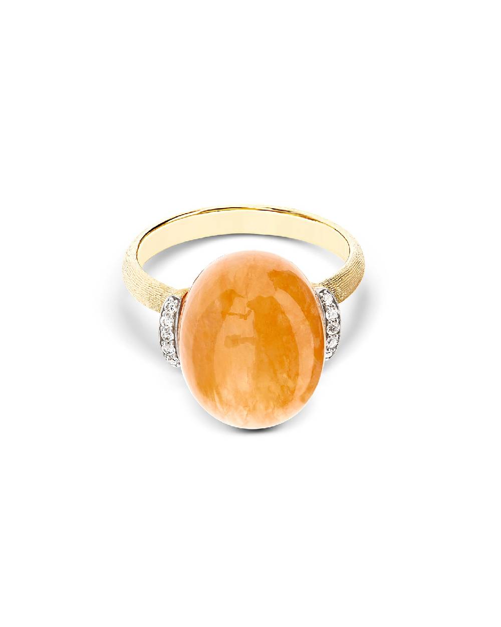 Nanis Anello "PETRA" in oro, diamanti e avventurina arancione (grande) – Nanis Italian Jewels 2025