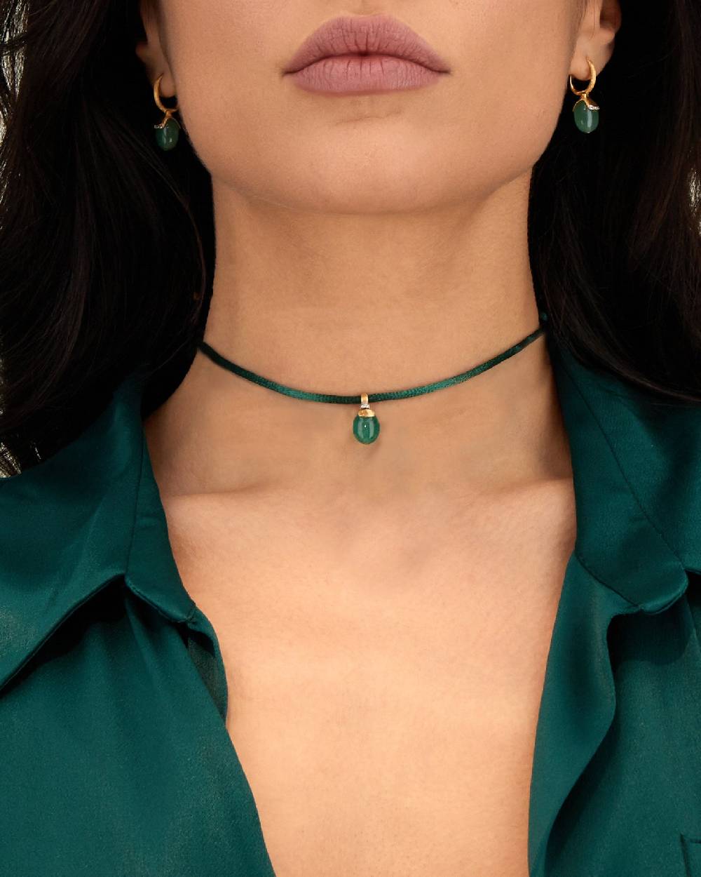 Nanis Pendente "AMAZZONIA" in oro, diamanti e avventurina verde (piccolo) – Nanis Italian Jewels In Linea