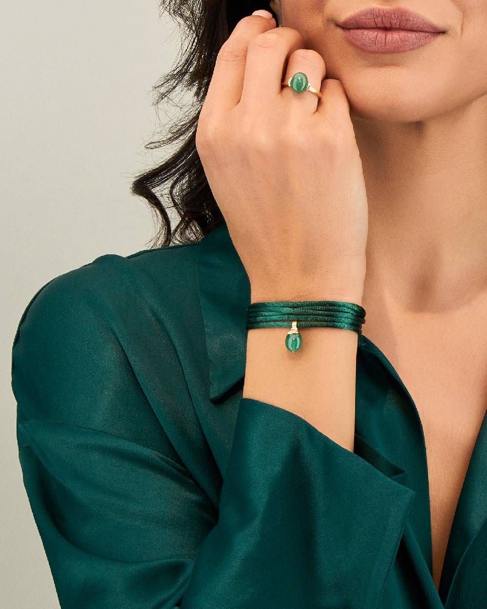 Nanis Pendente "AMAZZONIA" in oro, diamanti e avventurina verde (piccolo) – Nanis Italian Jewels In Linea