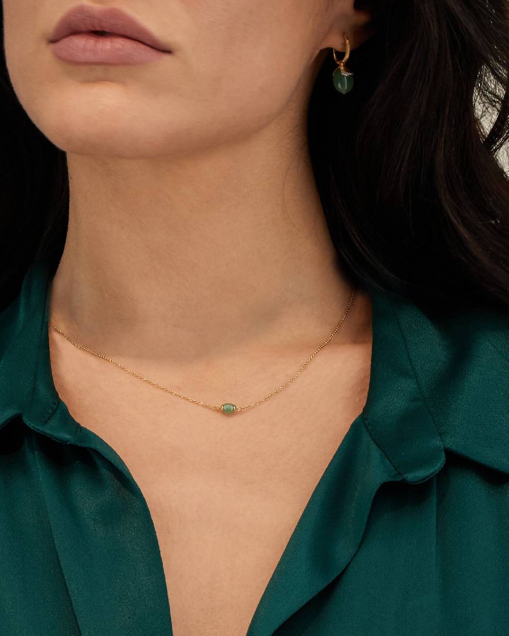 Nanis Collana "AMAZZONIA" in oro e avventurina verde (corta) – Nanis Italian Jewels Vendita