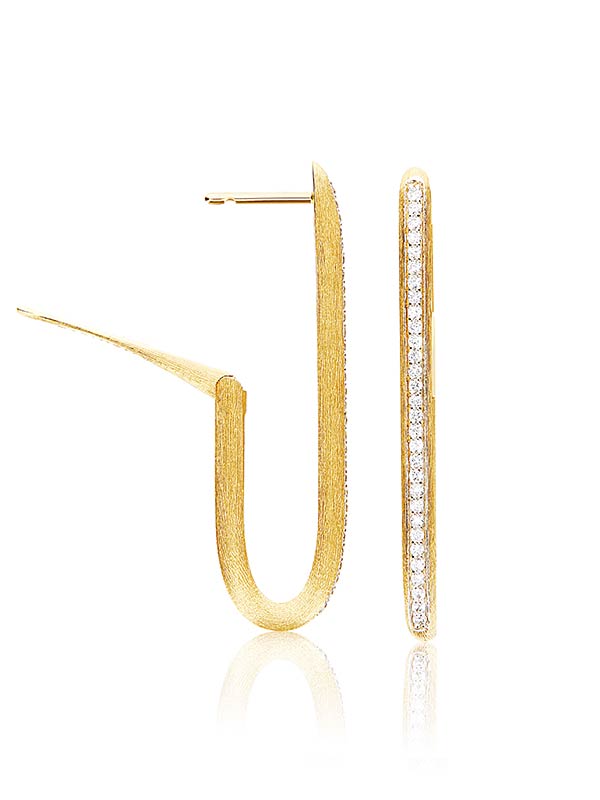 Nanis Orecchini a cerchio "LIBERA" squadrati grandi in oro e diamanti – Nanis Italian Jewels Negozi Online