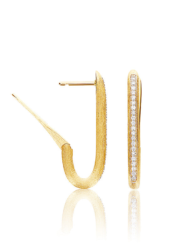 Nanis Orecchini a cerchio "LIBERA" squadrati medi in oro e diamanti – Nanis Italian Jewels Acquista Ora