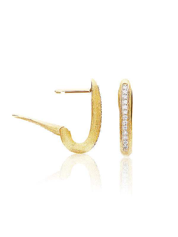 Nanis Orecchini a cerchio "LIBERA" squadrati piccoli in oro e diamanti – Nanis Italian Jewels Consegna Veloce