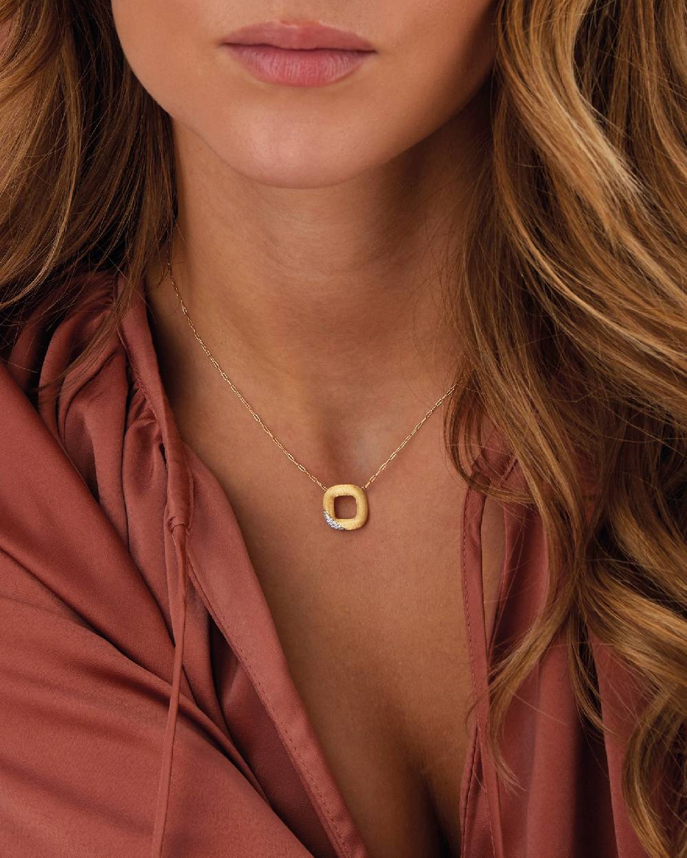 Nanis Collana "LIBERA" con ciondolo squadrato in oro e diamanti (piccolo) – Nanis Italian Jewels Offerta