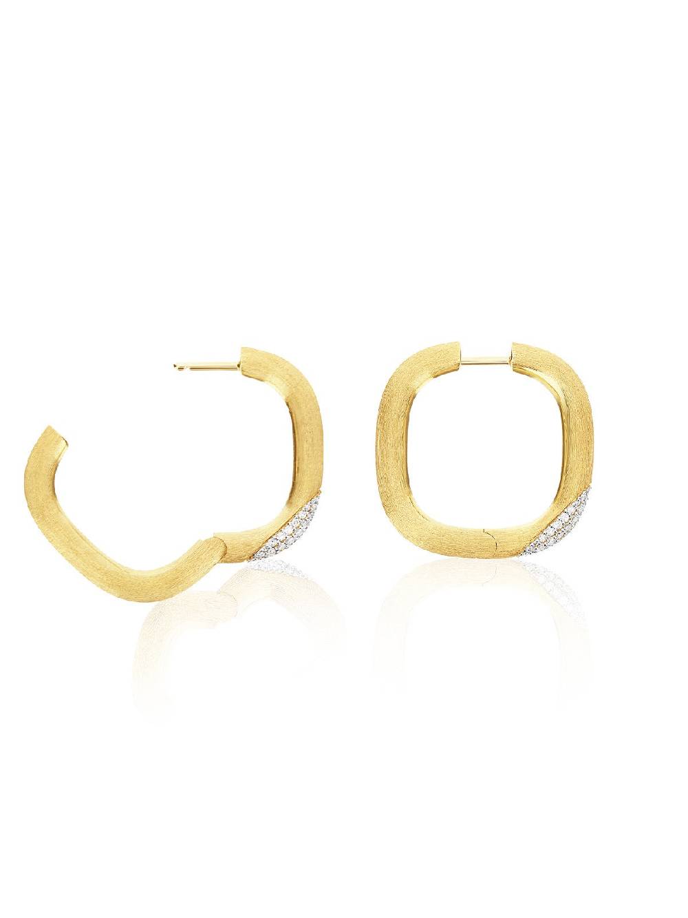 Nanis Orecchini "LIBERA" squadrati in oro e diamanti (grandi) – Nanis Italian Jewels Economico